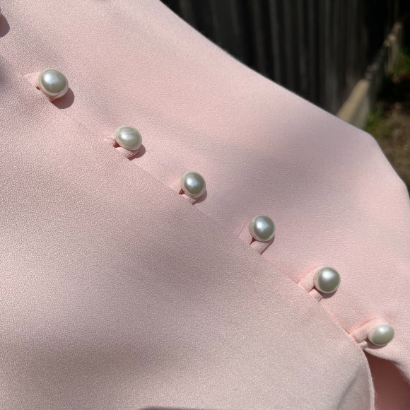 Vintage Dawn Joy Pink‎ Lace Collar Button-Down Dress - Picture 2 of 15